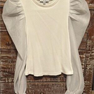 Miou Muse Cream Puff Sleeve Top. Sz S